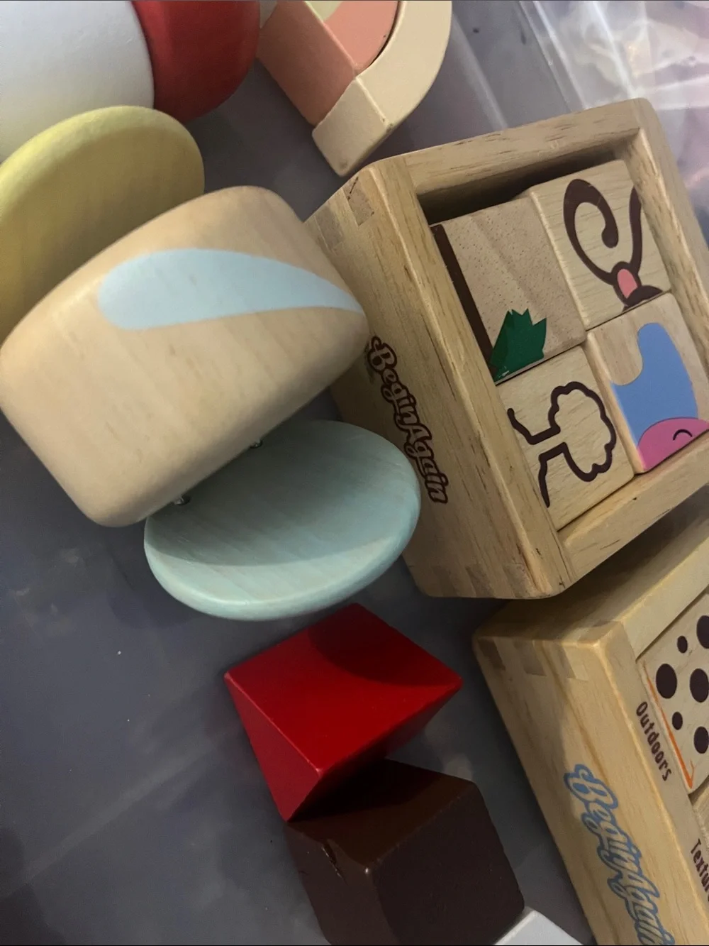 Wooden Educational Toy Set - Pastel Multicolor Learning Blocks, shapes, 561
